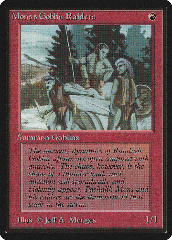 Mons's Goblin Raiders [Limited Edition Beta] | Card Citadel