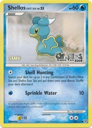 Shellos East Sea (106/132) (Origins Game Fair 2008 Staff) [Nintendo: Black Star Promos] | Card Citadel