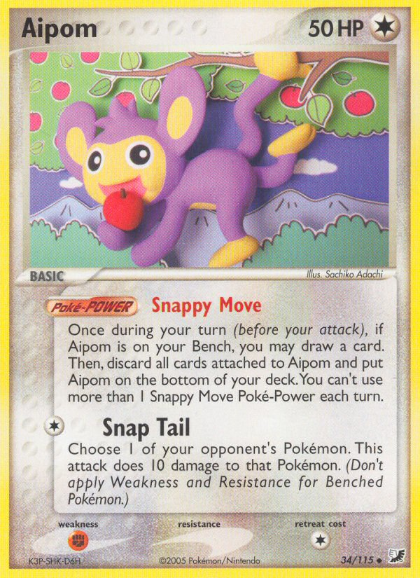 Aipom (34/115) [EX: Unseen Forces] | Card Citadel