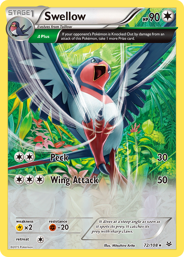Swellow (72/108) [XY: Roaring Skies] | Card Citadel