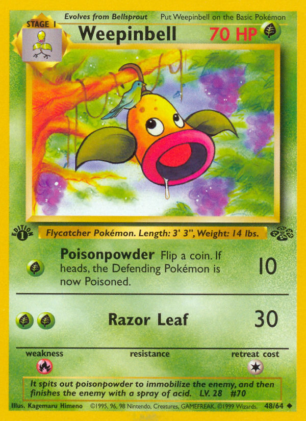 Weepinbell (48/64) [Jungle 1st Edition] | Card Citadel