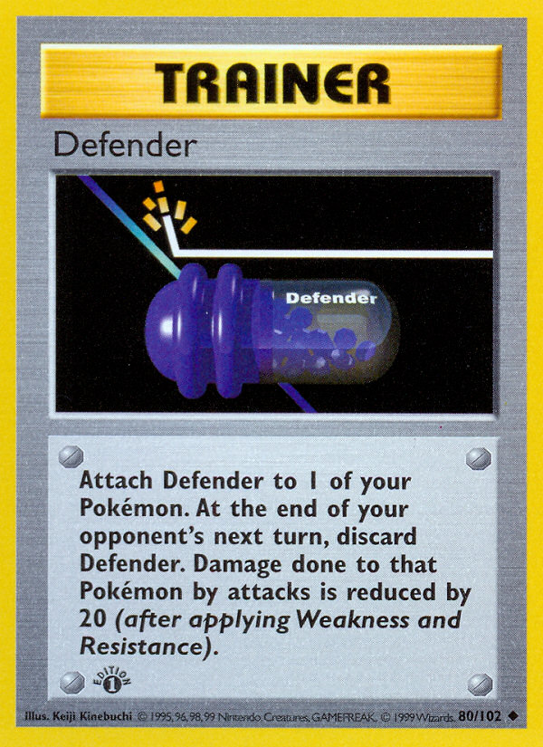 Defender (80/102) (Shadowless) [Base Set 1st Edition] | Card Citadel