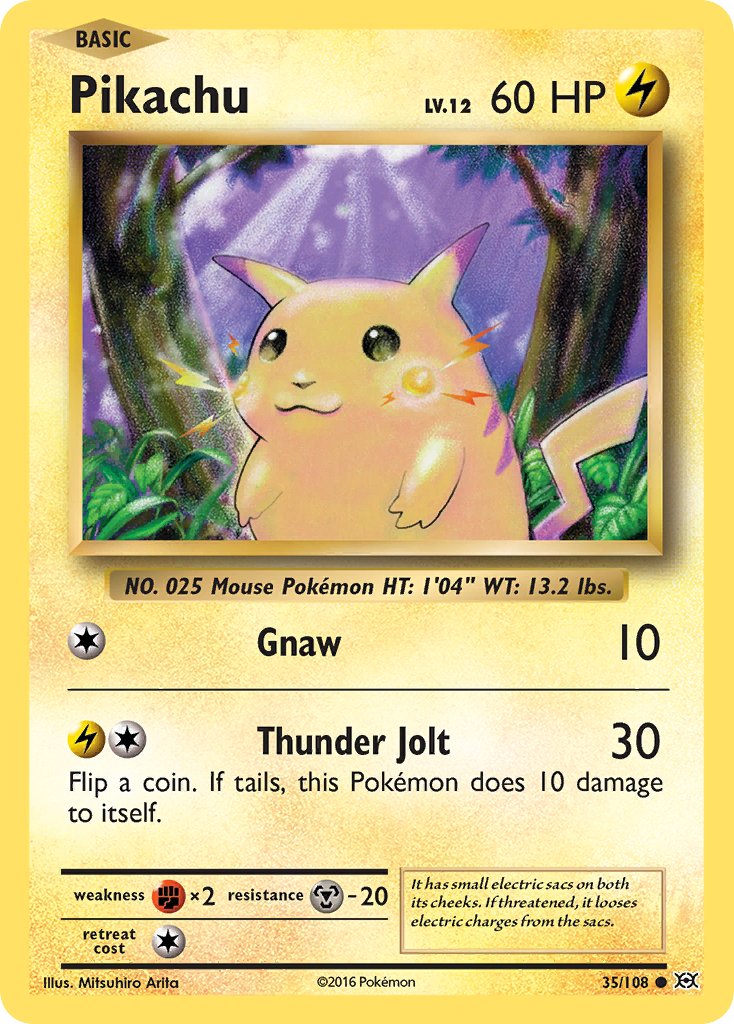 Pikachu (35/108) (Theme Deck Exclusive) (Cracked Ice Holo) [XY: Evolutions] | Card Citadel