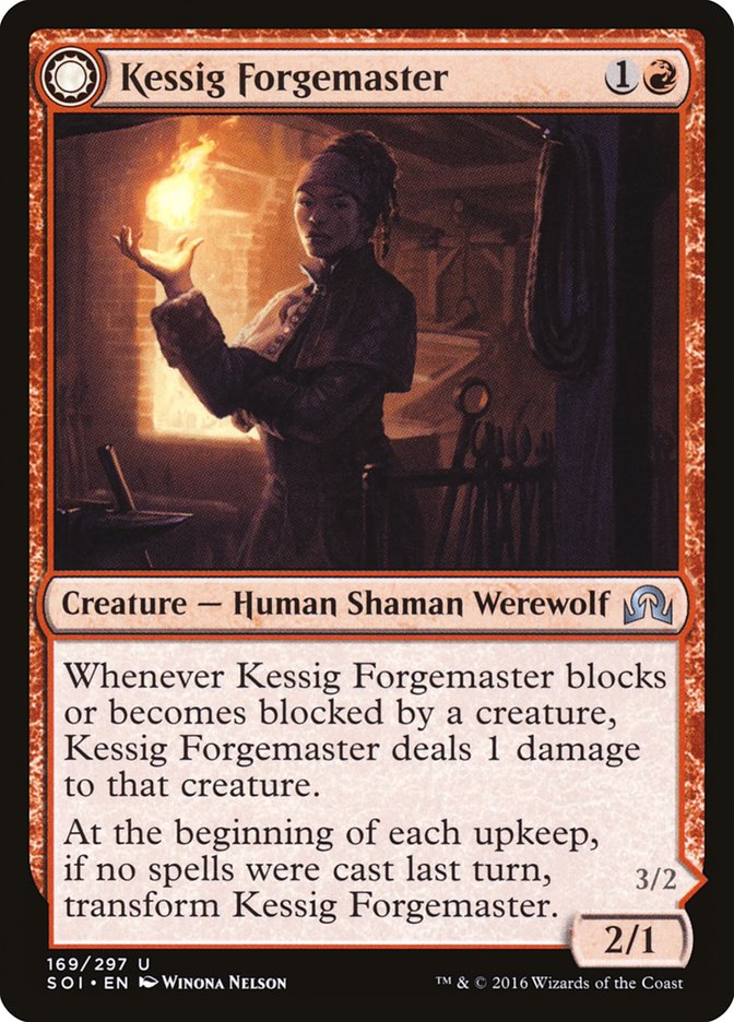 Kessig Forgemaster // Flameheart Werewolf [Shadows over Innistrad] | Card Citadel