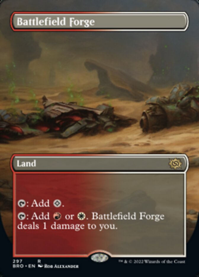 Battlefield Forge (Borderless Alternate Art) [The Brothers' War] | Card Citadel