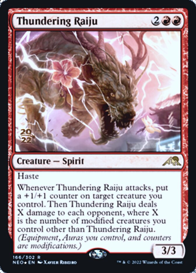 Thundering Raiju [Kamigawa: Neon Dynasty Prerelease Promos] | Card Citadel