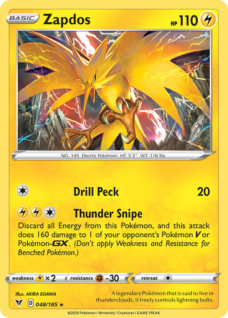 Zapdos (048/185) [Sword & Shield: Vivid Voltage] | Card Citadel