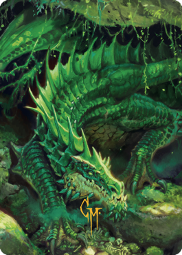 Lurking Green Dragon Art Card (Gold-Stamped Signature) [Commander Legends: Battle for Baldur's Gate Art Series] | Card Citadel