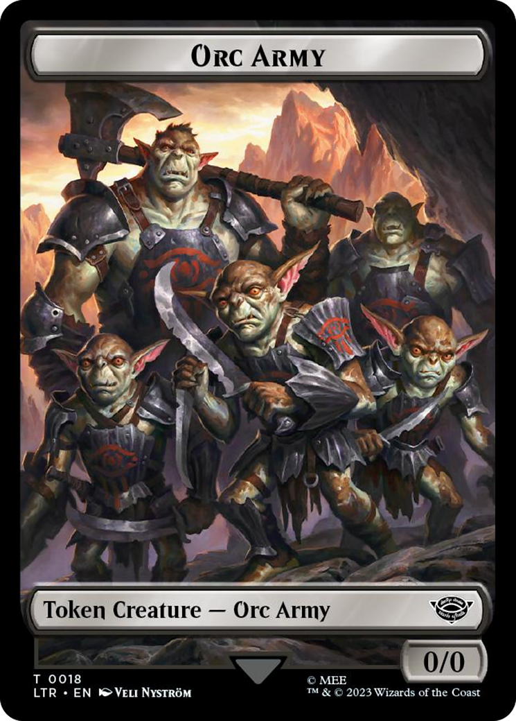 Orc Army (0018) // Food (0023) Double-Sided Token (Surge Foil) [The Lord of the Rings: Tales of Middle-Earth Tokens] | Card Citadel