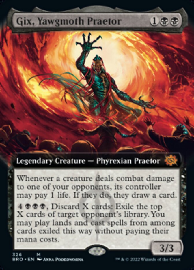 Gix, Yawgmoth Praetor (Extended Art) [The Brothers' War] | Card Citadel