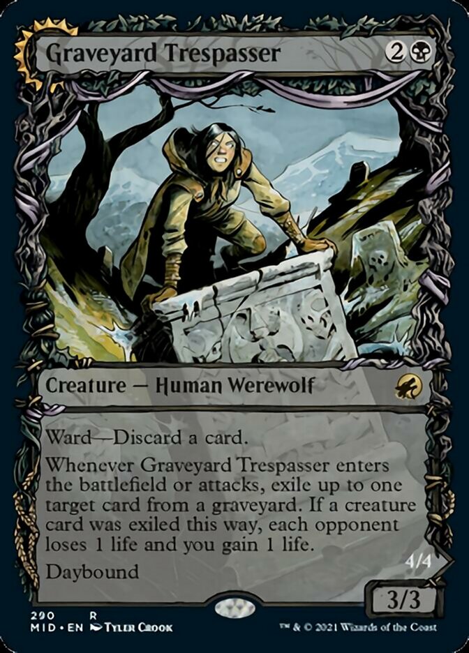 Graveyard Trespasser // Graveyard Glutton (Showcase Equinox) [Innistrad: Midnight Hunt] | Card Citadel