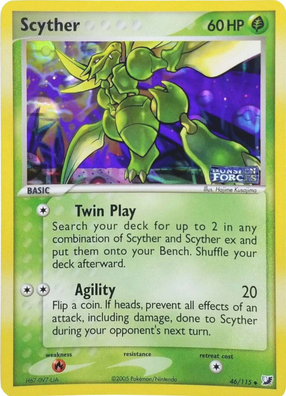 Scyther (46/115) (Stamped) [EX: Unseen Forces] | Card Citadel