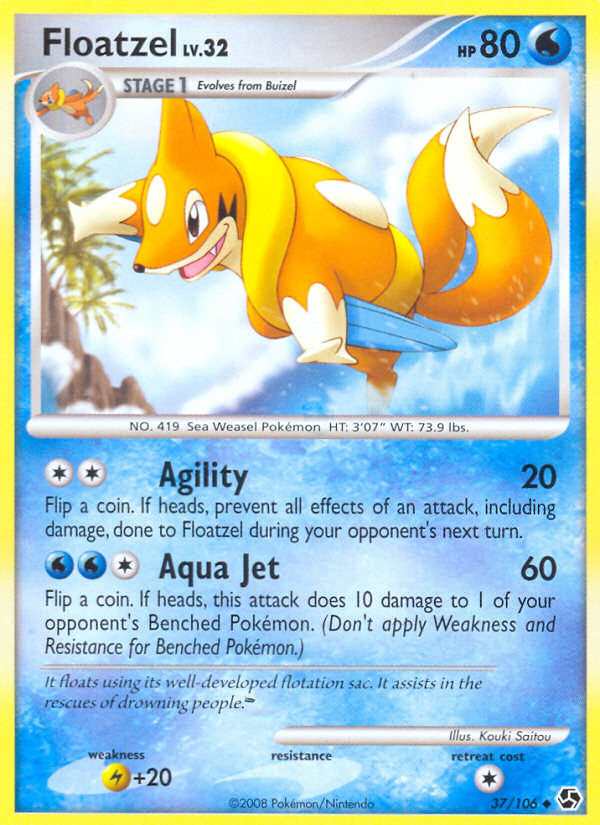 Floatzel (37/106) [Diamond & Pearl: Great Encounters] | Card Citadel