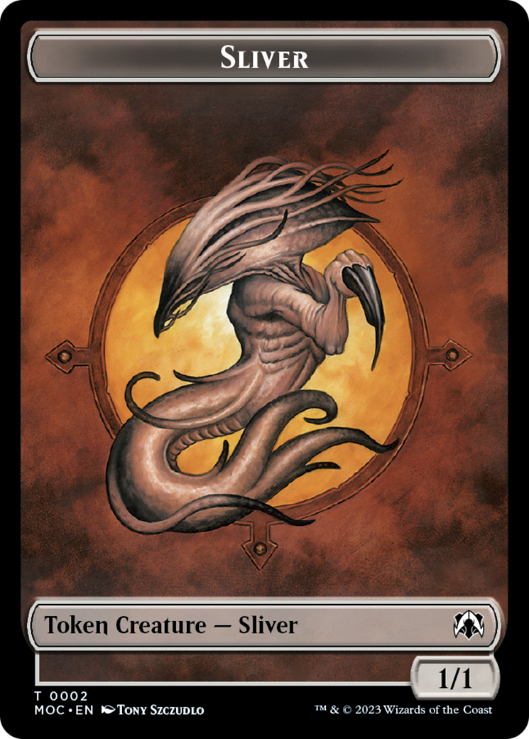 Goblin // Sliver Double-Sided Token [March of the Machine Commander Tokens] | Card Citadel