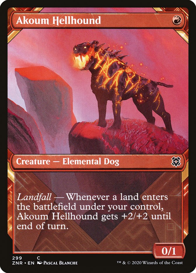 Akoum Hellhound (Showcase) [Zendikar Rising] | Card Citadel