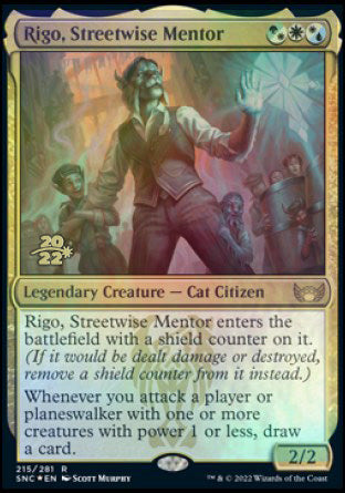 Rigo, Streetwise Mentor [Streets of New Capenna Prerelease Promos] | Card Citadel