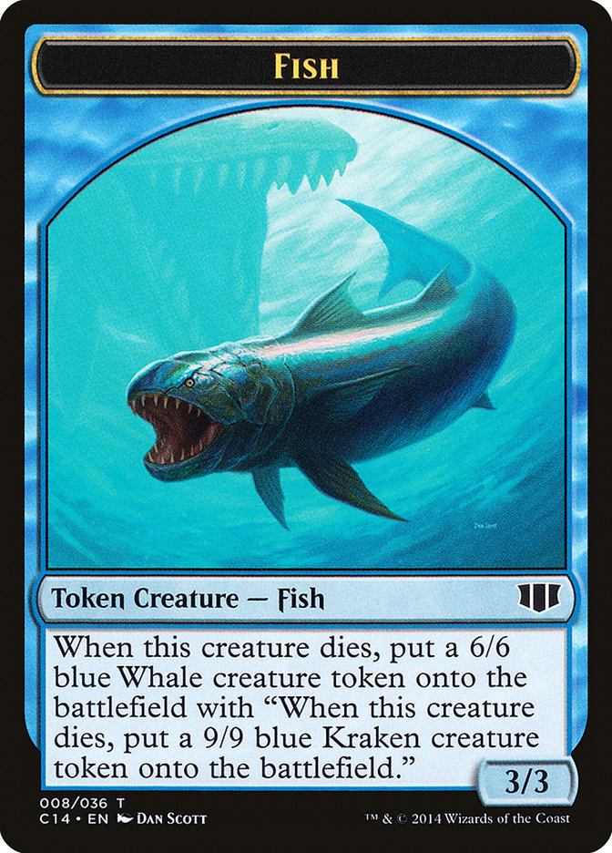 Fish // Zombie (011/036) Double-sided Token [Commander 2014 Tokens] | Card Citadel