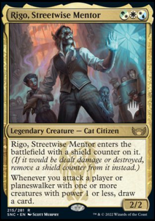 Rigo, Streetwise Mentor (Promo Pack) [Streets of New Capenna Promos] | Card Citadel