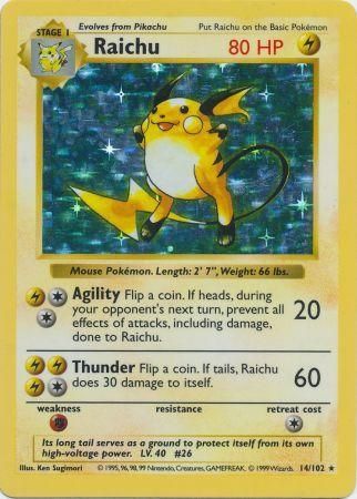 Raichu (14/102) [Base Set Shadowless Unlimited] | Card Citadel