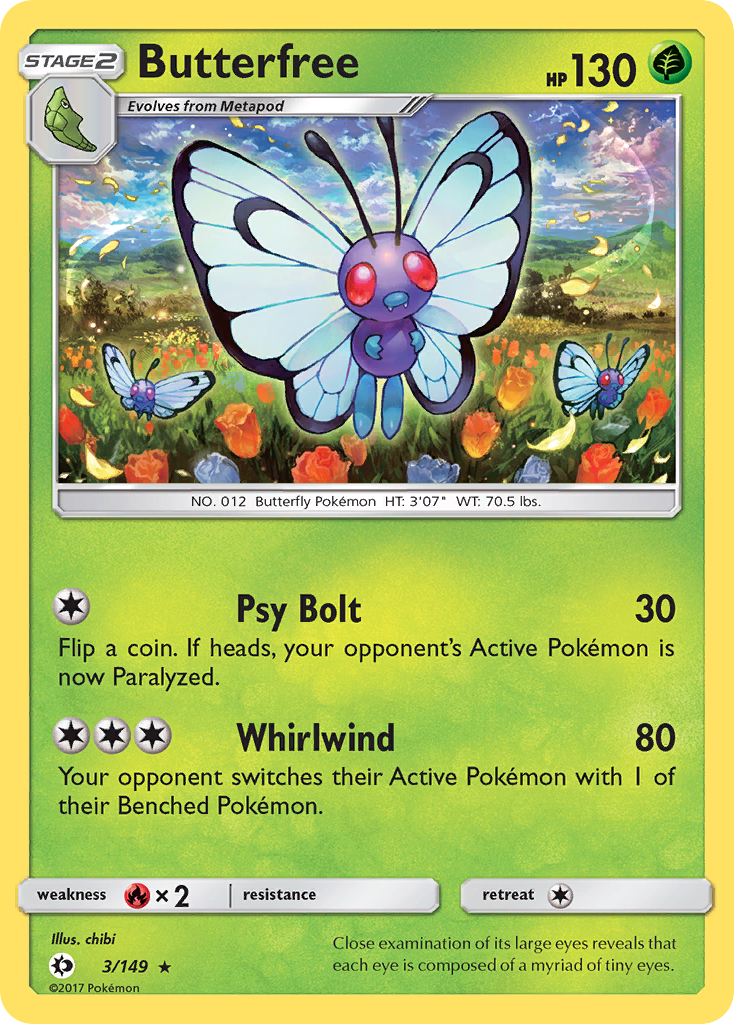 Butterfree (3/149) [Sun & Moon: Base Set] | Card Citadel