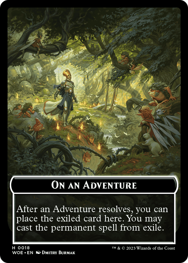 On an Adventure Emblem [Wilds of Eldraine Tokens] | Card Citadel