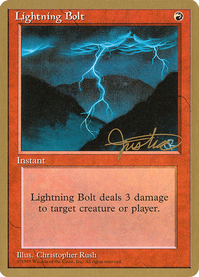 Lightning Bolt (Mark Justice) [Pro Tour Collector Set] | Card Citadel