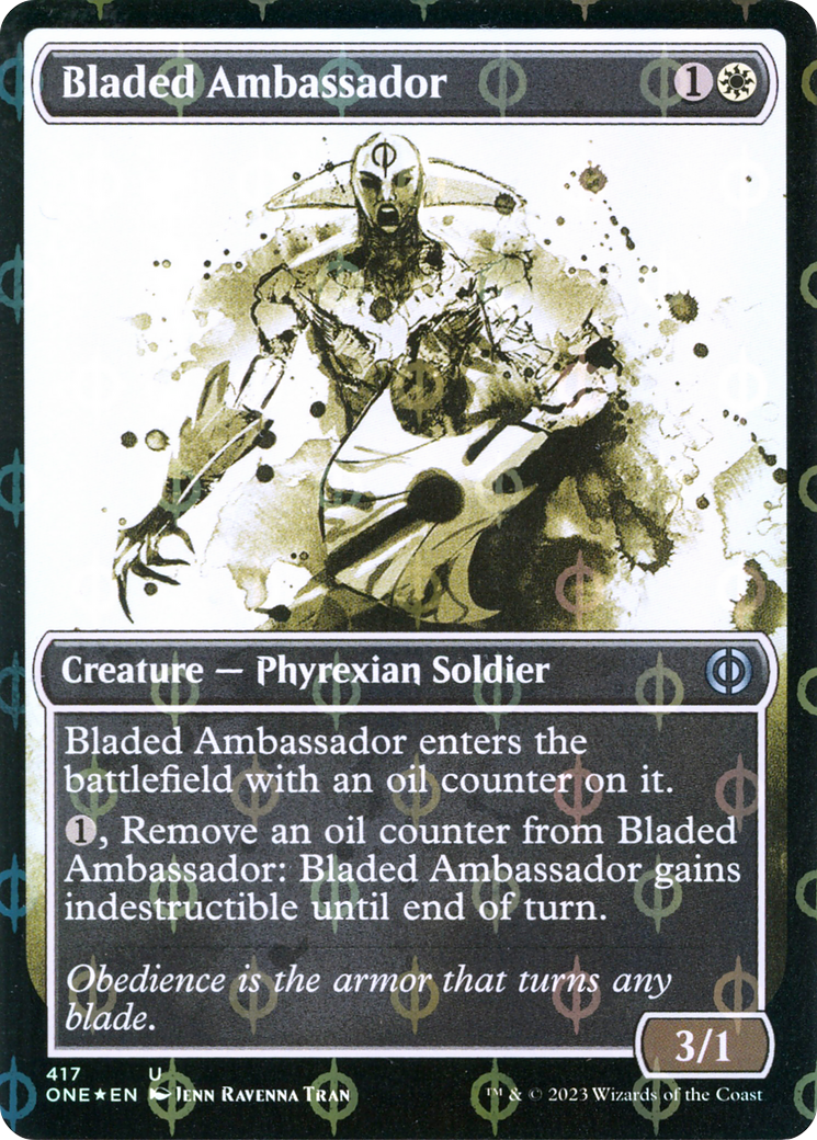 Bladed Ambassador (Showcase Ichor Step-and-Compleat Foil) [Phyrexia: All Will Be One] | Card Citadel