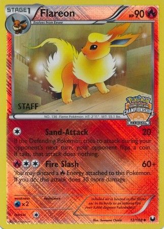Flareon (12/108) (Regional Championship 2013 Promo Staff) [Black & White: Dark Explorers] | Card Citadel