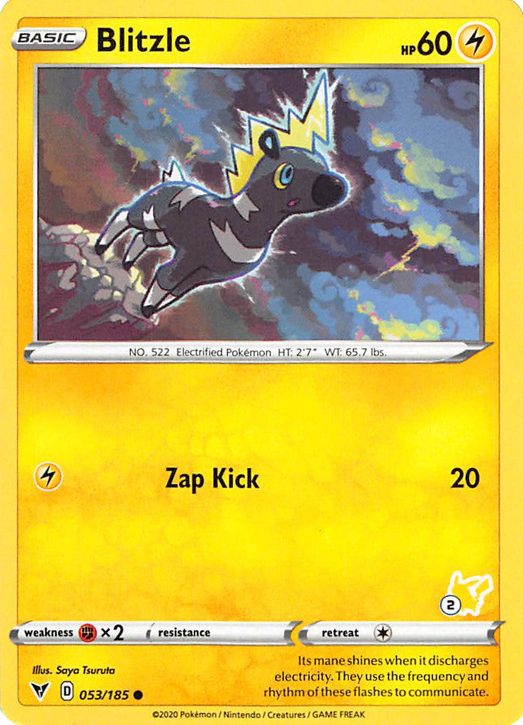 Blitzle (053/185) (Pikachu Stamp #2) [Battle Academy 2022] | Card Citadel