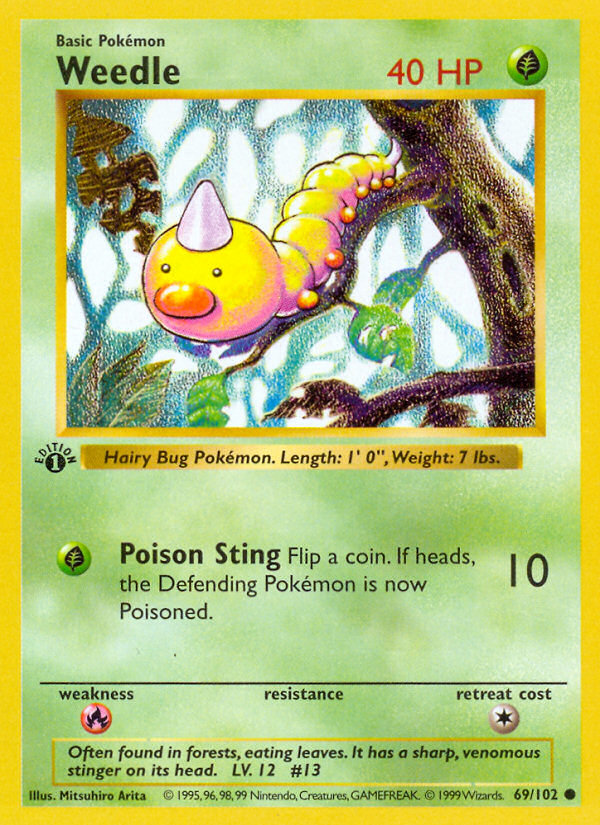 Weedle (69/102) (Shadowless) [Base Set 1st Edition] | Card Citadel