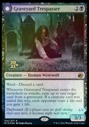 Graveyard Trespasser // Graveyard Glutton [Innistrad: Midnight Hunt Prerelease Promos] | Card Citadel