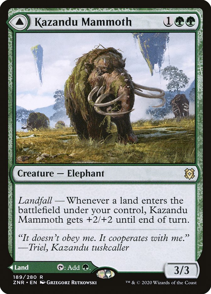 Kazandu Mammoth // Kazandu Valley [Zendikar Rising] | Card Citadel