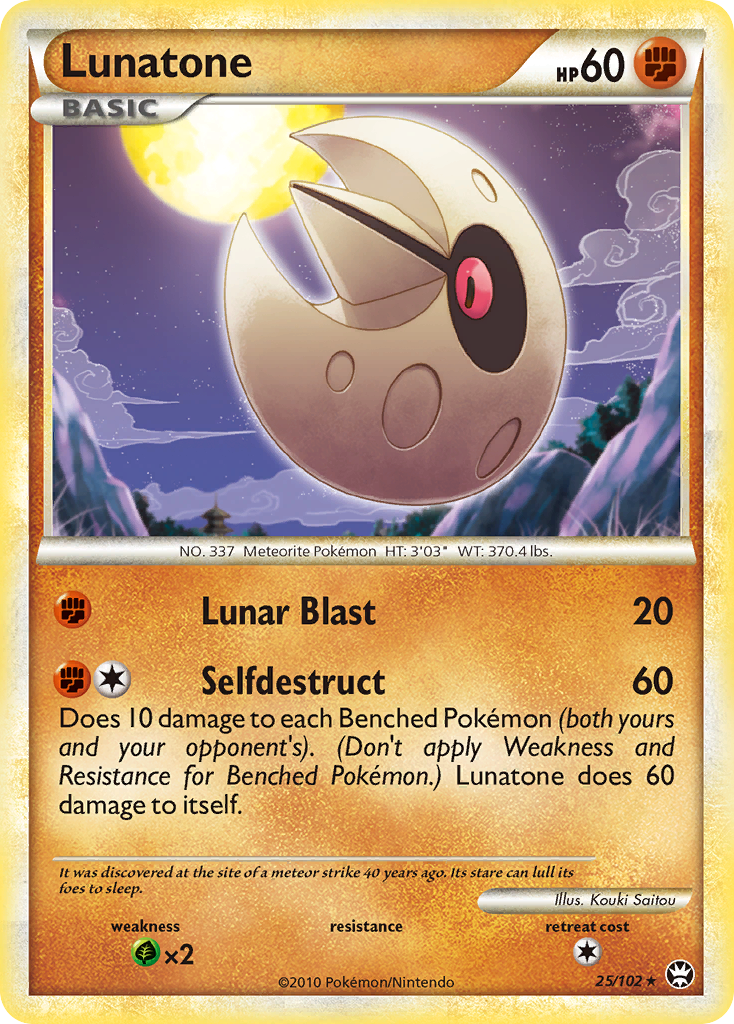 Lunatone (25/102) [HeartGold & SoulSilver: Triumphant] | Card Citadel