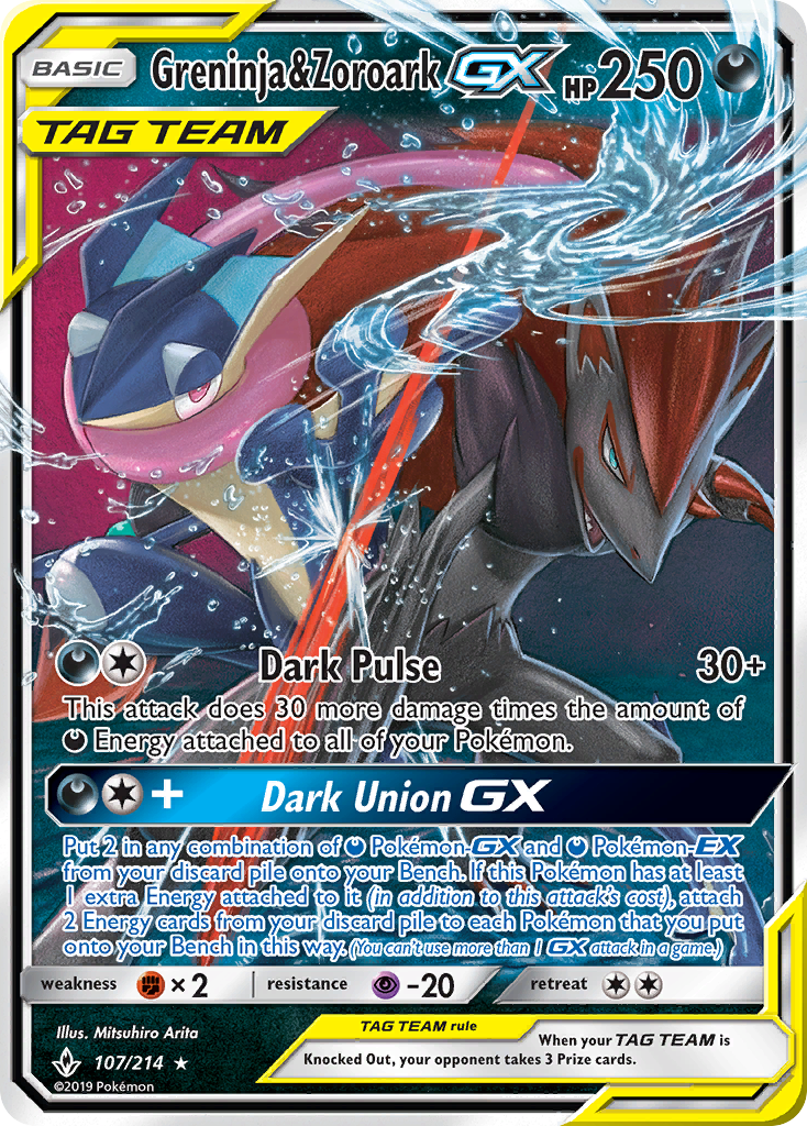 Greninja & Zoroark GX (107/214) [Sun & Moon: Unbroken Bonds] | Card Citadel