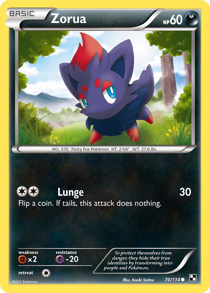 Zorua (70/114) [Black & White: Base Set] | Card Citadel