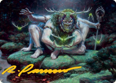 Myojin of Towering Might Art Card (Gold-Stamped Signature) [Kamigawa: Neon Dynasty Art Series] | Card Citadel
