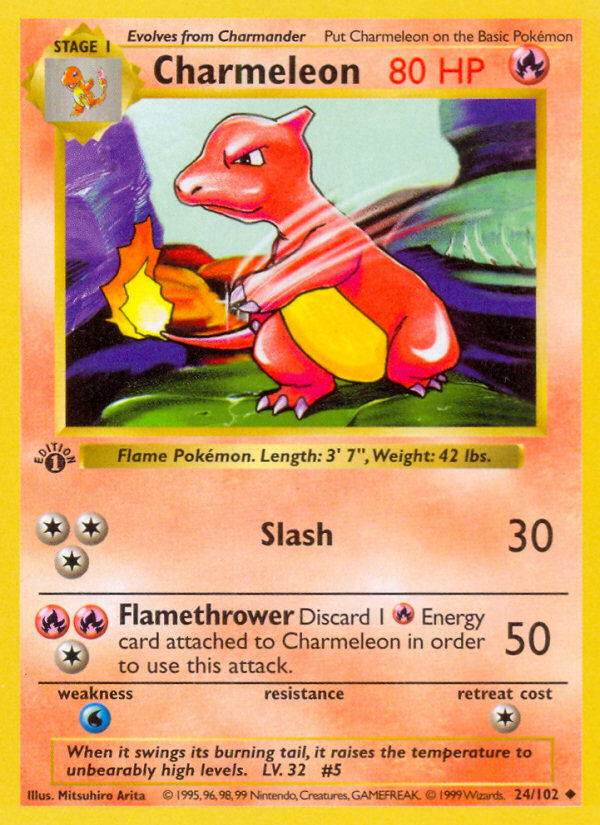 Charmeleon (24/102) (Shadowless) [Base Set 1st Edition] | Card Citadel