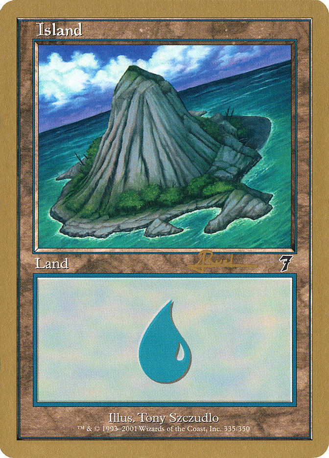 Island (ar335) (Antoine Ruel) [World Championship Decks 2001] | Card Citadel