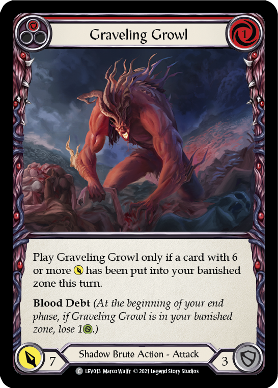 Graveling Growl (Red) [LEV013] (Monarch Levia Blitz Deck) | Card Citadel
