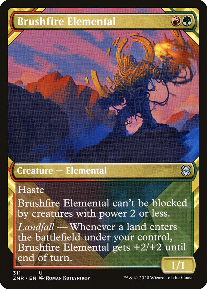 Brushfire Elemental (Showcase) [Zendikar Rising] | Card Citadel