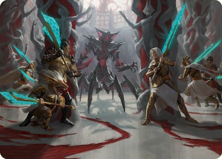 Goldwardens' Gambit Art Card [Phyrexia: All Will Be One Art Series] | Card Citadel