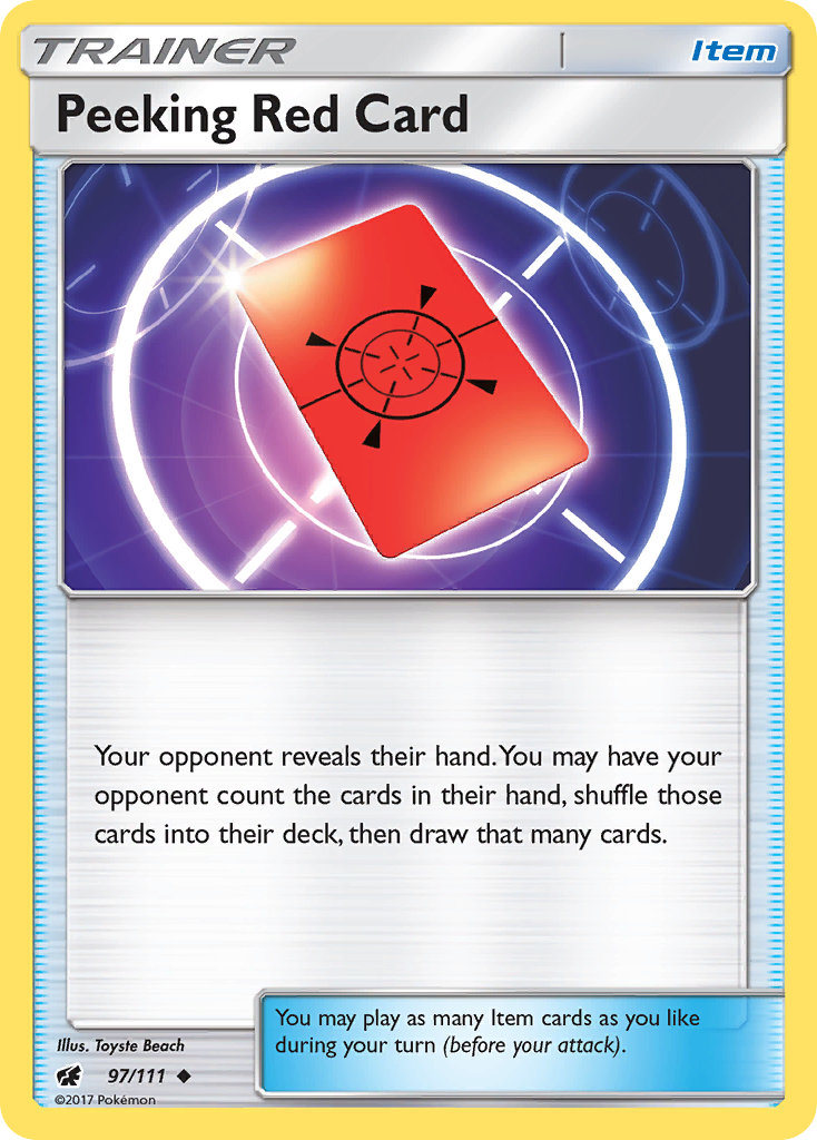 Peeking Red Card (97/111) [Sun & Moon: Crimson Invasion] | Card Citadel