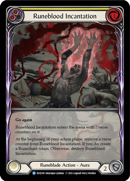 Runeblood Incantation (Yellow) [EVR108] (Everfest)  1st Edition Extended Art Rainbow Foil | Card Citadel