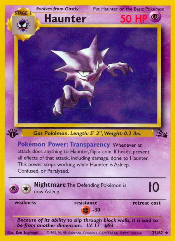 Haunter (21/62) [Fossil 1st Edition] | Card Citadel
