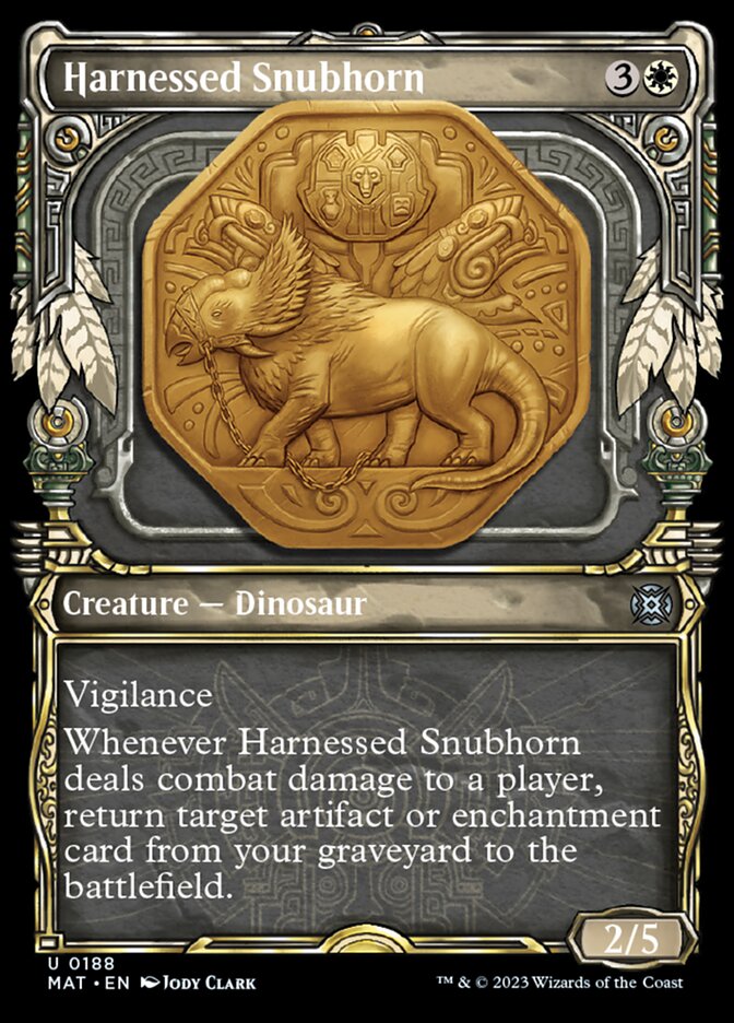 Harnessed Snubhorn (Showcase Halo Foil) [March of the Machine: The Aftermath] | Card Citadel