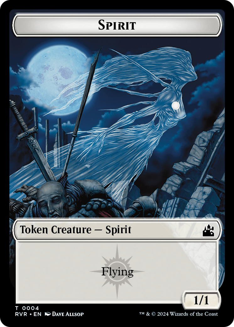 Elf Knight // Spirit (0004) Double-Sided Token [Ravnica Remastered Tokens] | Card Citadel