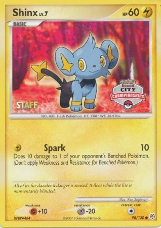 Shinx (98/130) (Staff City Championships Promo) [Nintendo: Black Star Promos] | Card Citadel