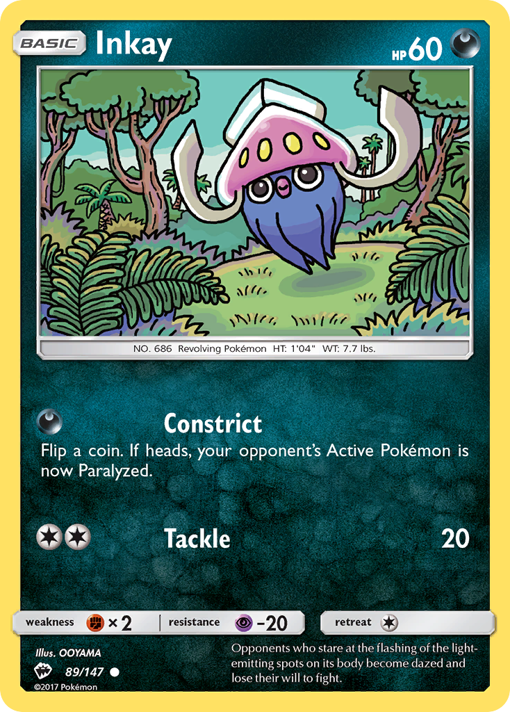 Inkay (89/147) [Sun & Moon: Burning Shadows] | Card Citadel