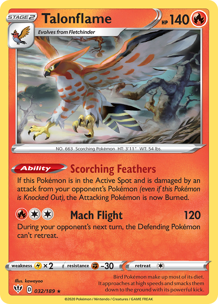 Talonflame (032/189) [Sword & Shield: Darkness Ablaze] | Card Citadel