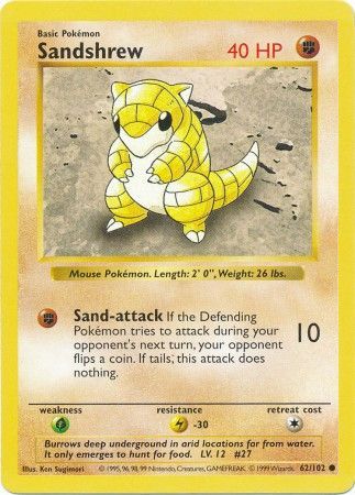 Sandshrew (62/102) [Base Set Shadowless Unlimited] | Card Citadel